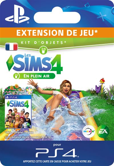 Pochette avant du jeu Code de téléchargement extension DLC Les Sims 4 Kit d'objets En plein air PS4