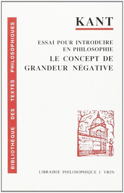 Le concept de grandeur negative