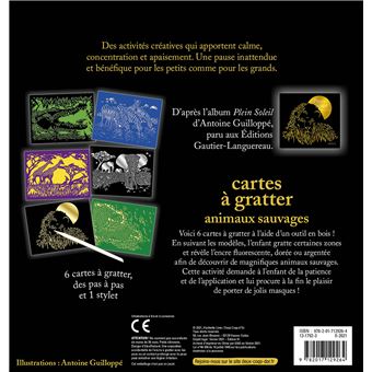 Les ateliers du calme : cartes à gratter : animaux sauvages - Antoine  Guilloppé - Deux Coqs D'or - Papeterie / Coloriage - Librairie Gallimard  PARIS