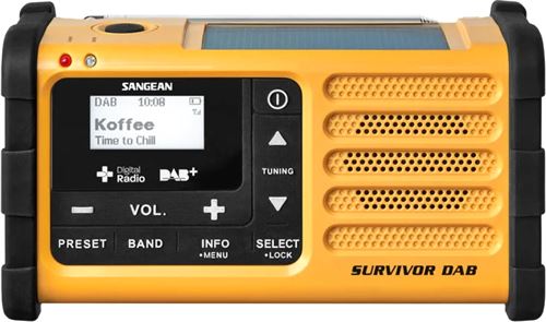 Radio portable Sangean Survivor MMR-88 avec panneau solaire et dynamo