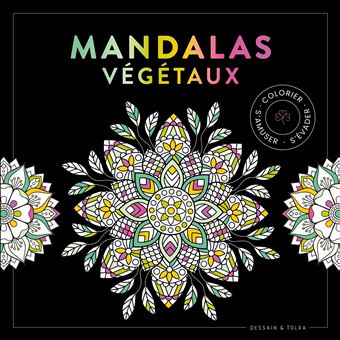 Black Coloriage - Mandalas végétaux