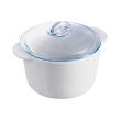 Cocotte Ancienne Pyroflam Electro PE 4B – 2,5 L – Verre Blanc/bleu Avec Couvercle – Vintage
