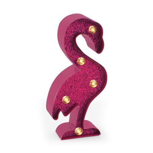 MINI LIGHTS - FLAMINGO WITH GLITTER