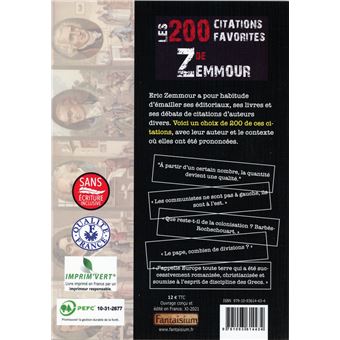 Les 200 citations favorites de Zemmour