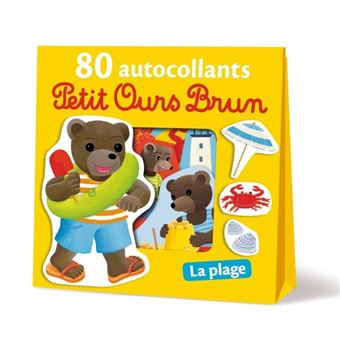 Petit Ours Brun 80 Autocollants La Plage