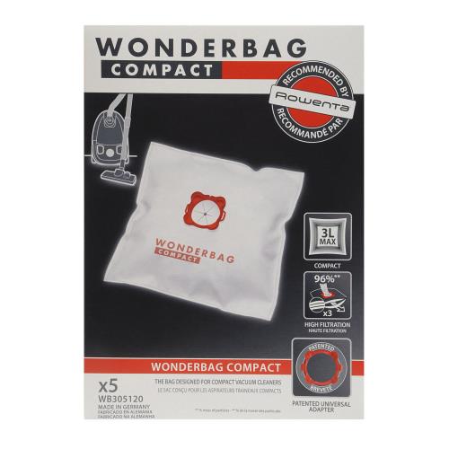 Sacs aspirateur Rowenta Wonderbag Compact WB305120 boîte de 5