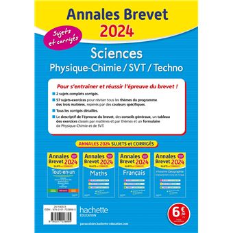Annales BREVET 2024 - Sciences