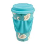 Mug en bamboo Woodway motifs cygnes