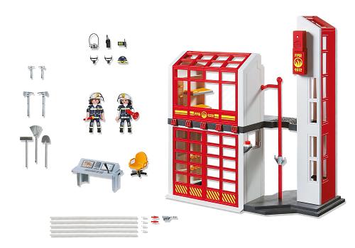 5361-Caserne de pompiers avec alarme - Playmobil pompiers et aéroport sur  King-jouet