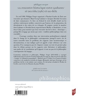 La rencontre historique entre Gadamer et Derrida (1981) et au-delà
