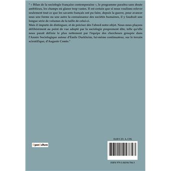 Bilan de la sociologie française contemporaine