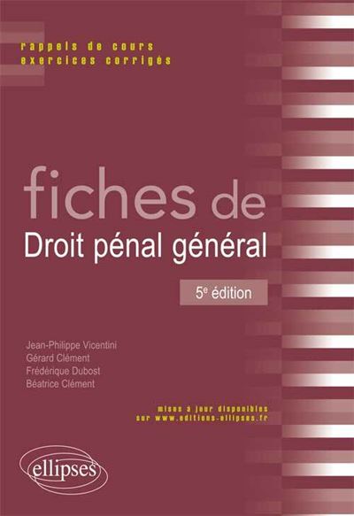Fiches de droit penal general - 5e edition