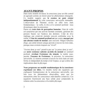 Proposition d'un nouveau modèle intégrant la conscience dans la physique quantique et la cosmologie et permettant leur unification