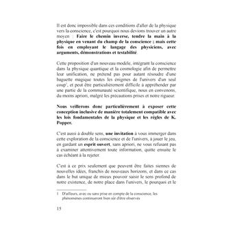 Proposition d'un nouveau modèle intégrant la conscience dans la physique quantique et la cosmologie et permettant leur unification