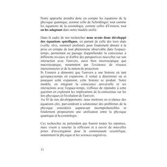 Proposition d'un nouveau modèle intégrant la conscience dans la physique quantique et la cosmologie et permettant leur unification