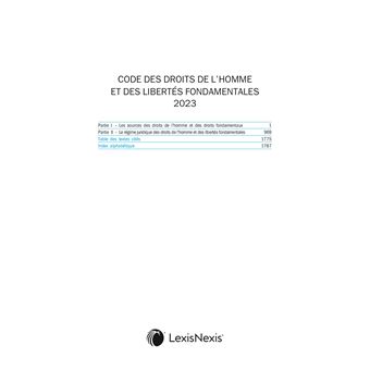 Code des droits de l homme et des libertes fondamentales 2023