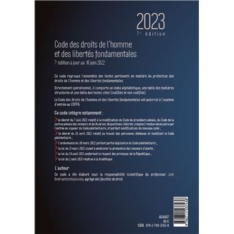 Code des droits de l homme et des libertes fondamentales 2023