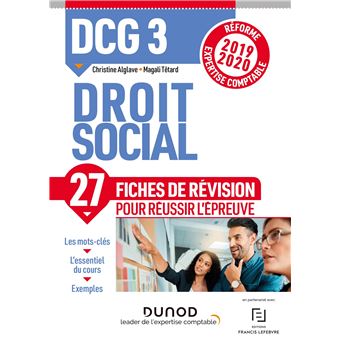 DCG 3 - Droit social - Fiches de révision - Réforme 2019-2020