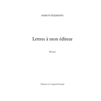 Lettres à mon éditeur