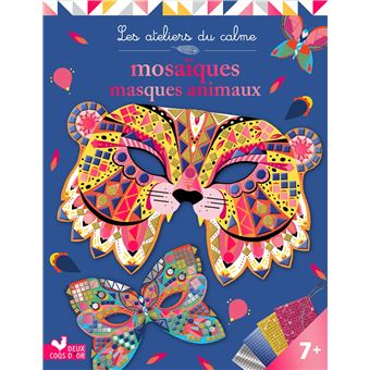 Mosaïques masques animaux - pochette avec accessoires