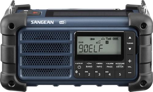 Radio portable Bluetooth Sangean MMR-99 DAB Ocean Blue avec panneau solaire et dynamo