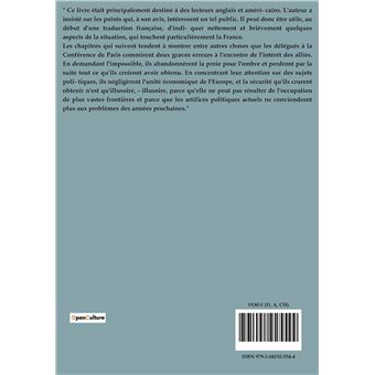 Les conséquences économiques de la paix
