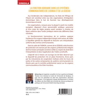 La fonction judiciaire dans les systèmes communautaires de l'UEMOA et de la CEDEAO