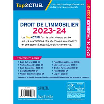 Top actuel Droit de l'immobilier 2023 - 2024