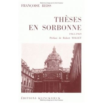 Thèses en Sorbonne (1963-1969)