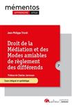 Droit de la médiation et des modes amiables de règlement des différends