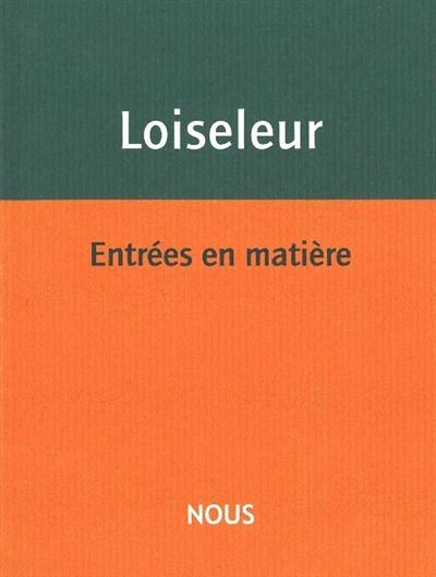 Entrées en matière - Aurélie Loiseleur - broché
