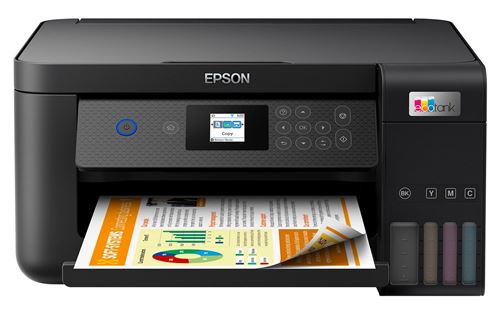 Epson EcoTank ET-2850 - Multifunctionele printer - kleur - inktjet - A4 (doorsnede) - maximaal 10.5 ppm (printend) - 100 vellen - Wi-Fi, USB - zwart
