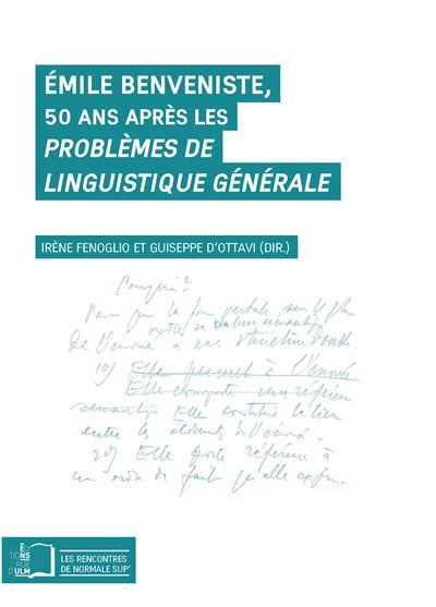 Emile benveniste 50 ans apres les problemes de linguistique