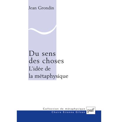 Du sens des choses, l'idée de la métaphysique