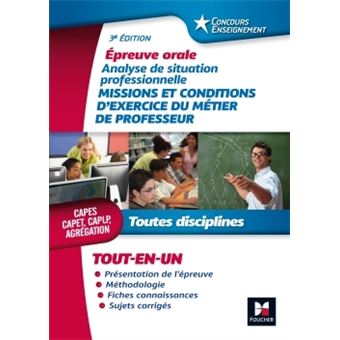 Concours Enseignement - Analyse de situation professionnelle - Oral ...