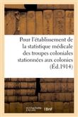 Ministère des colonies. Instruction pour l'établissement de la statistique médicale
