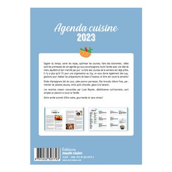  Agenda cuisine 2023: 365 menus rapides, équilibrés, bon marché:  9791032307793: Reynier, Lucie: Books