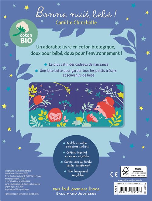 Bonne Nuit Bebe Mon Livre En Tissu Tout Doux Coton Bio Boite Ou Accessoire Camille Chincholle Achat Livre Fnac