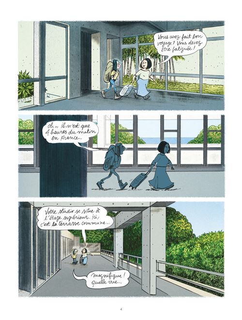 en chemin elle rencontre 4 jeunes et beaux garçons
