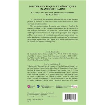 Discours politiques et médiatiques en Amérique latine