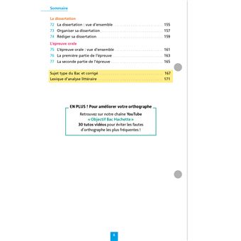 Objectif BAC Fiches détachables Français 1re BAC 2024