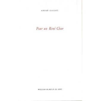 Pour un René Char