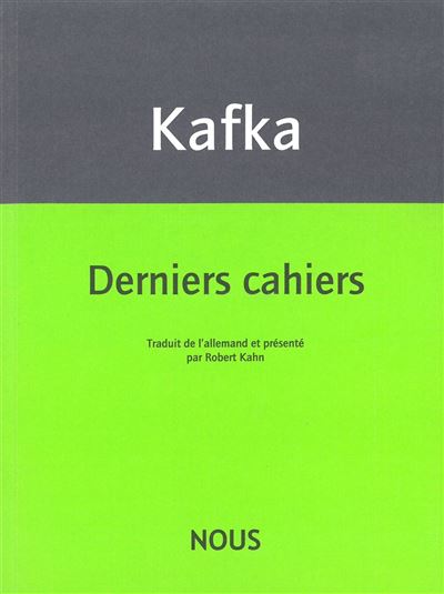 Derniers cahiers - Franz Kafka - broché