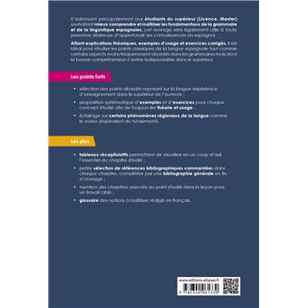 Espagnol. Grammaire et linguistique. Les fondamentaux à maîtriser dans le supérieur. (Avec exercices corrigés) B2-C1