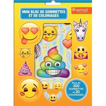 Emoji - Bloc 300 gommettes + coloriage