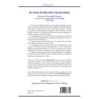 Je vous écris des tranchées