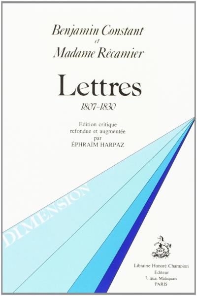 Lettres benjamin constant et juliette recamier