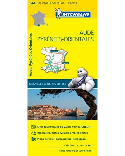 Carte Départemental Michelin Aude, Pyrénées-Orientales -  Collectif Michelin - broché