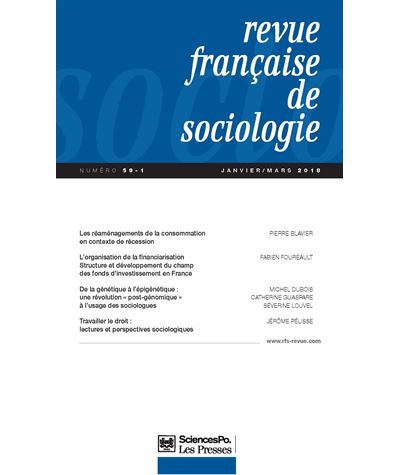 Revue française de sociologie 59-1, janvier-mars 2018 -  Collectif - broché