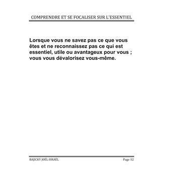 Comprendre et se focaliser sur l'essentiel